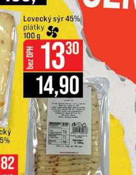 Lovecký sýr 45% plátky 100 g