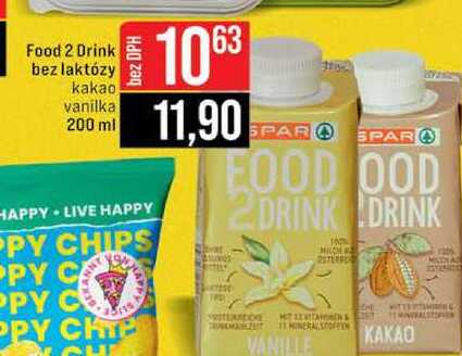 Food 2 Drink bez laktózy kakao vanilka 200 ml 