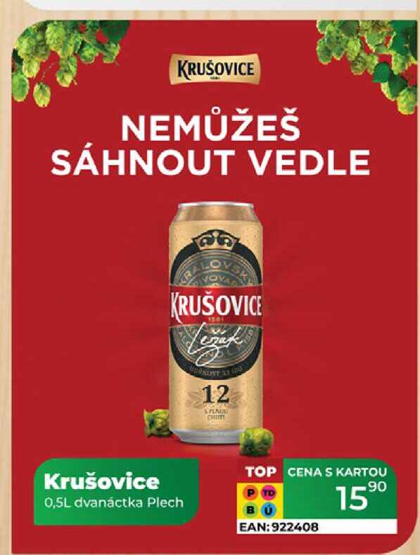 Krušovice 0,5L dvanáctka Plech 