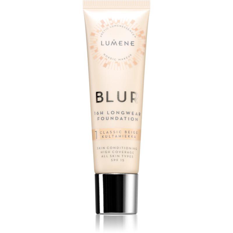 Lumene Blur 16h Longwear dlouhotrvající make-up SPF 15 odstín 1 Classic Beige 30 ml