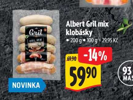   Albert Gril mix klobásky 200 g  