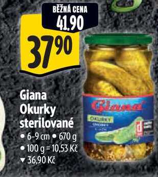   Giana Okurky sterilované 6-9 cm 670 g 
