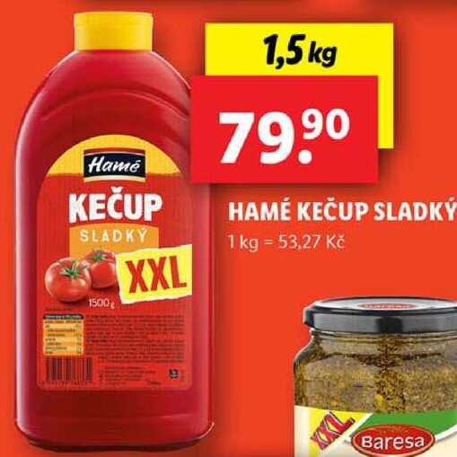 HAMÉ KEČUP SLADKÝ, 1,5 kg