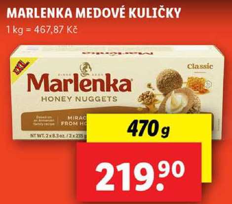 MARLENKA MEDOVÉ KULIČKY, 470 g