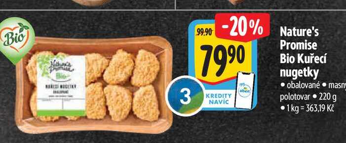  Nature's Promise Bio Kuřecí nugetky  220 g