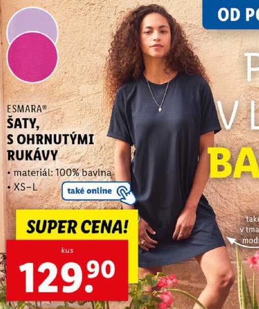 ŠATY, S OHRNUTÝMI RUKÁVY