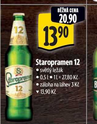 Staropramen 12 světlý ležák 0.51