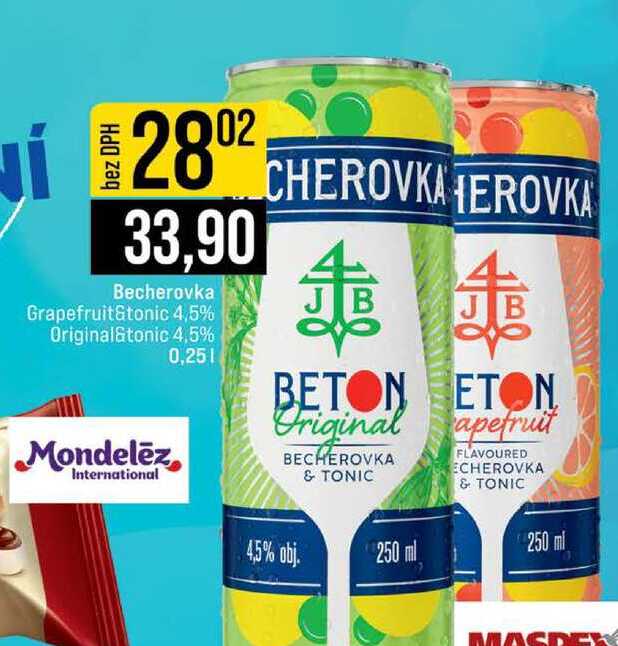 Becherovka Grapefruit&tonic 4,5% Original&tonic 4,5% 0,25l