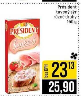 Président tavený sýr různé druhy 150 g