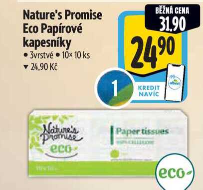 Nature's Promise Eco Papírové kapesníky  3vrstvé 