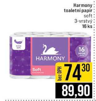 Harmony toaletní papír soft 3-vrstvý 16 ks