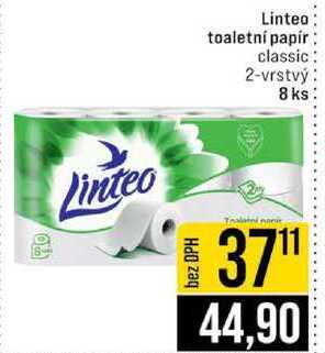 Linteo toaletní papír classic 2-vrstvý 8 ks