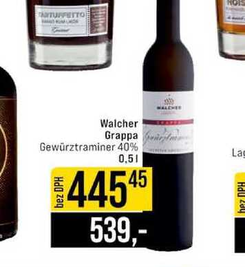 Walcher Grappa Gewürztraminer 40% 0,5l