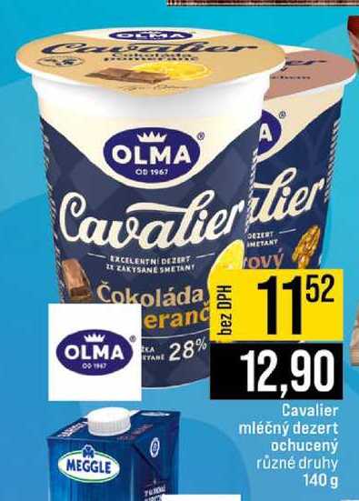 Cavalier mléčný dezert ochucený různé druhy 140 g 