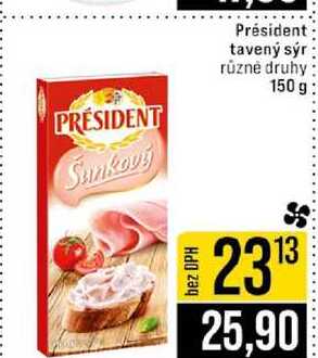 Président tavený sýr různé druhy 150 g 