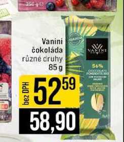 Vanini čokoláda různé druhy 85 g