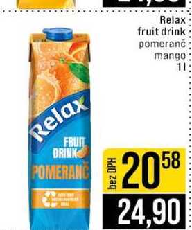 Relax fruit drink pomeranč mango 1l