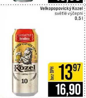 Velkopopovický Kozel světlé výčepni 0.5l