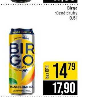 Birgo různé druhy 0,5l