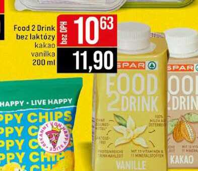 Food 2 Drink bez laktózy kakao! vanilka 200 ml 