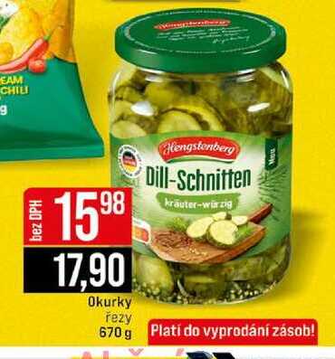 Okurky řezy 670 g 
