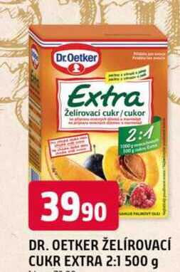 Dr. Oetker Extra želírovací cukr na přípravu ovocných džemů a marmelád 500g