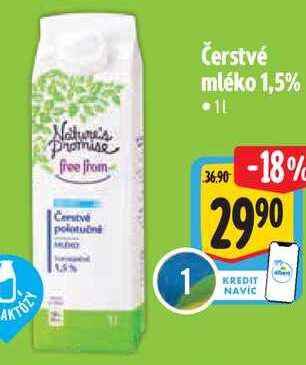 Čerstvé mléko 1,5%, 1 l