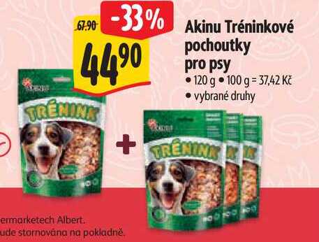 Akinu Tréninkové pochoutky pro psy, 120 g