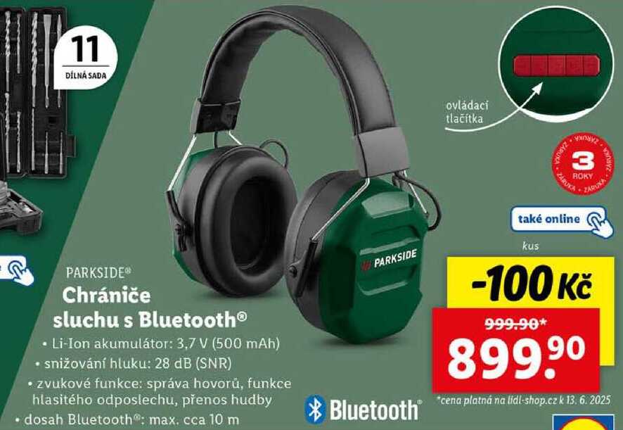 Chrániče sluchu s Bluetooth® 