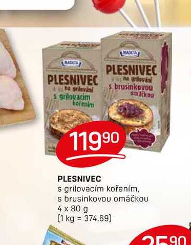 PLESNIVEC s grilovacím kořením, s brusinkovou omáčkou 4 x 80 g  