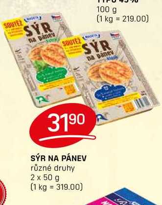 SÝR NA PÁNEV různé druhy 2 x 50 g