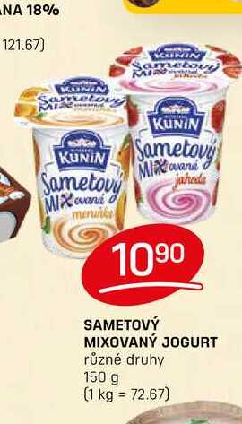 SAMETOVÝ MIXOVANÝ JOGURT různé druhy 150 g  