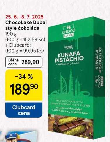 ChocoLake Dubai style čokoláda, 190 g 