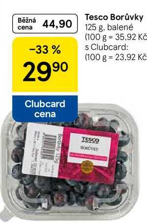 Tesco Borůvky, 125 g, balené 