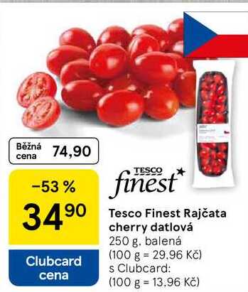  Tesco Finest Rajčata cherry datlová, 250 g