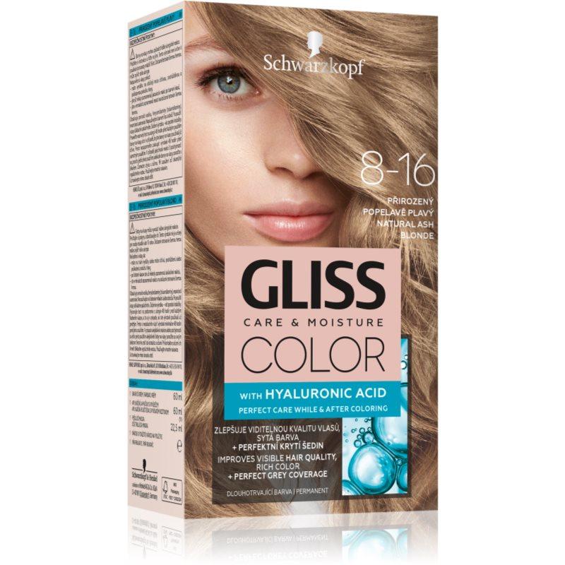 Schwarzkopf Gliss Color permanentní barva na vlasy odstín 8-16 Přirozený popelavý blond 1 ks