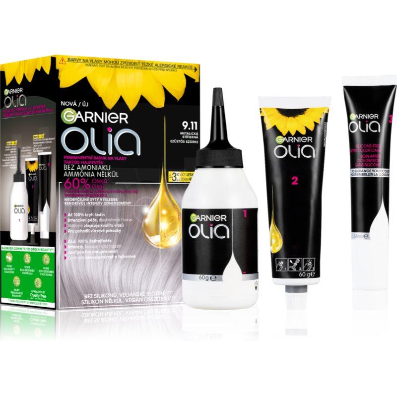 Garnier Olia Big Kit permanentní barva na vlasy odstín 9.11 Silver Smoke 1 ks