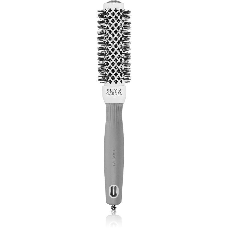 Olivia Garden Expert Shine Wavy Bristles White&Grey kartáč na vlasy průměr 25 mm 1 ks