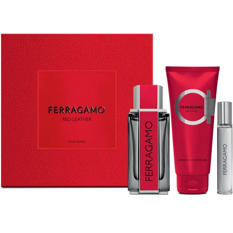 Ferragamo Red Leather dárková sada pro muže