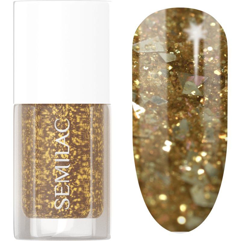 Semilac Glitter Nails lak na nehty se zrcadlovým efektem odstín 042 Flakes of Gold 7 ml