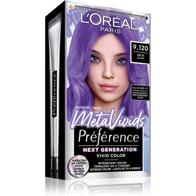 L’Oréal Paris Préférence Meta Vivids semipermanentní barva na vlasy odstín 9.120 Meta Lilac 1 ks
