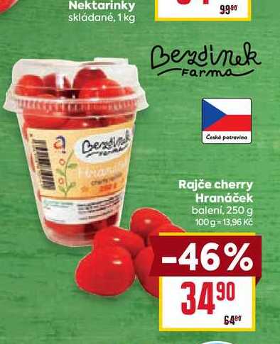 Rajče cherry Hranáček balení, 250 g