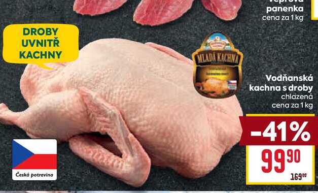 Vodňanská kachna s droby chlazená cena za 1 kg