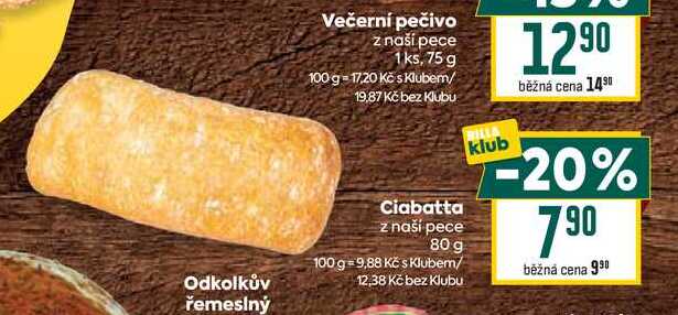 Ciabatta z naší pece 80 g 