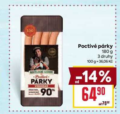 Poctivé párky 180 g 