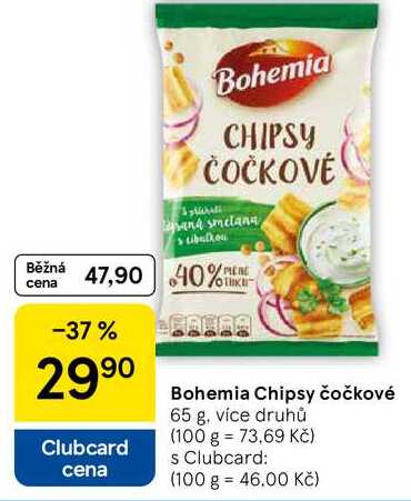 Bohemia Chipsy čočkové, 65 g, více druhů  