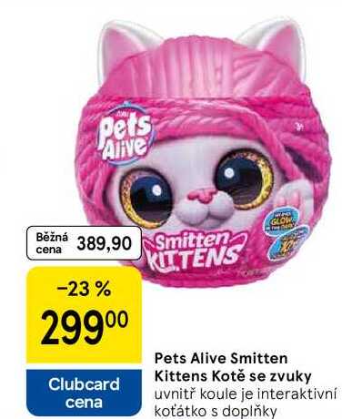 Pets Alive Smitten Kittens Kotě se zvuky uvnitř koule je interaktivní koťátko s doplňky 