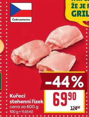 Kuřecí stehenní řízek cena za 600 g