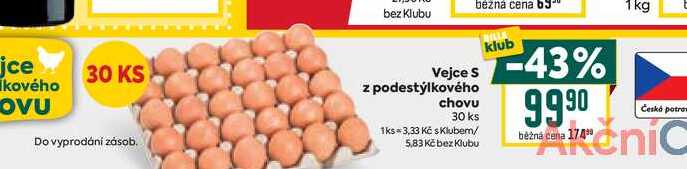 Vejce S z podestýlkového chovu 30 ks 