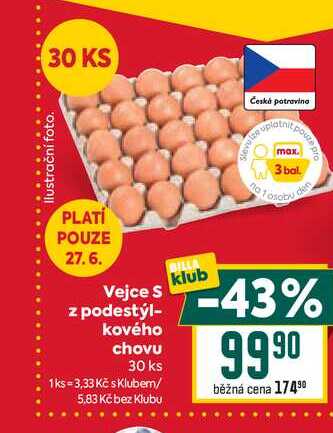 Vejce S z podestýl- kového chovu 30 ks 